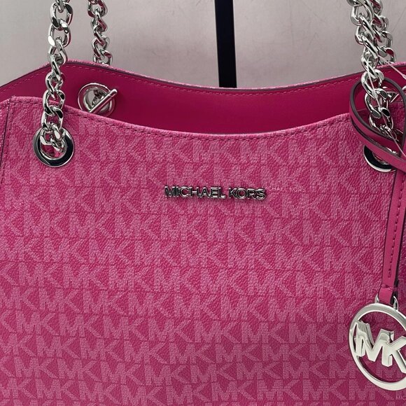 NEW MICHAEL KORS Jet Set Travel Large Tote Fruit Du Dragon Signature Print Model - Picture 9 of 10